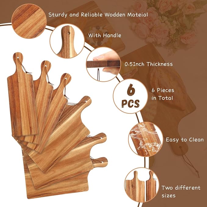 Tanlade 6 Pcs Wood Cutting Board Set Cutting Board - Image 4
