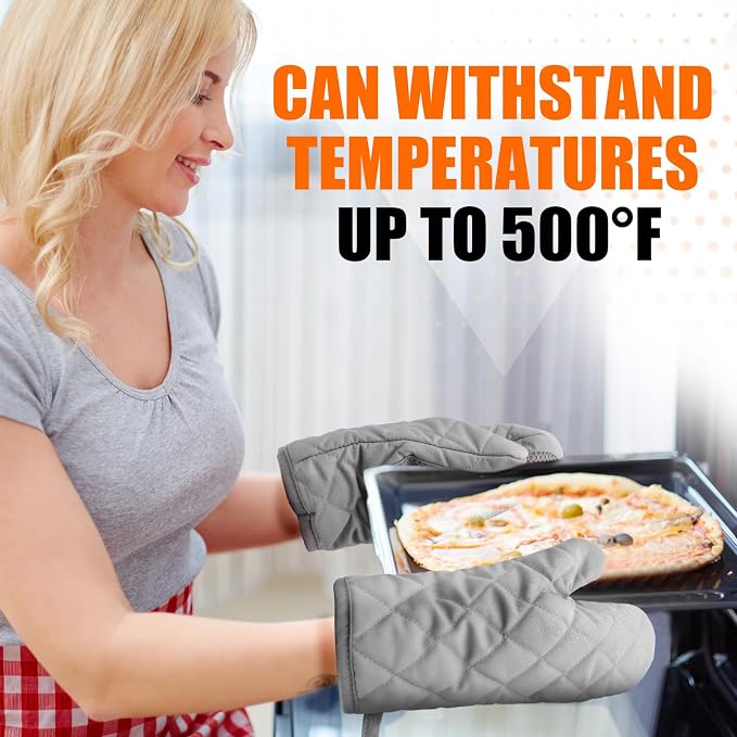 Silicone Oven Mitts, Heat Resistant 2PCS Oven Mitts - Image 7