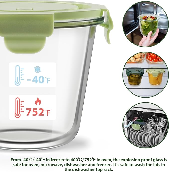 Freshmage 23oz Glass Meal Prep Containers - Image 9