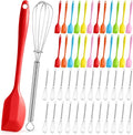 Baderke 24 Set Small Wire Whisk and Silicone Spatula Set Bulk by Baderke