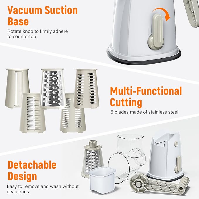 Rotary Cheese Grater Hand Crank - Image 5