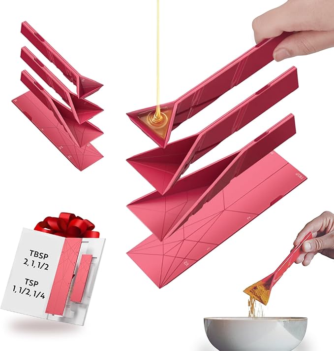 POLYGONS - Original Flat 3-in-1 Folding Measuring Spoons | 2 Spoons fold into 6 by Polygons