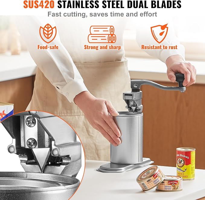 VEVOR Commercial Can Opener, Heavy-Duty Manual Tabletop Cans Opener - Image 5