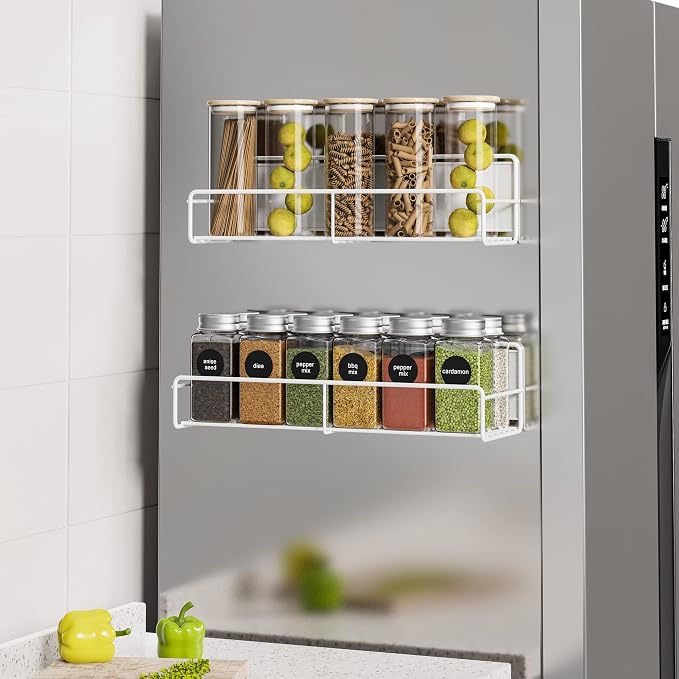 Mystozer 2 Pack Magnetic Spice Rack Organizer, Space Saver by Mystozer