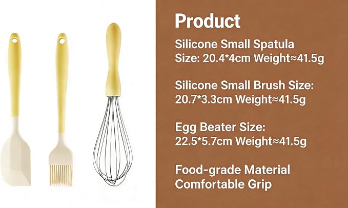 3-Piece Baking Tools Set with Silicone Spatulas, Stainless Steel Whisks & - Image 6