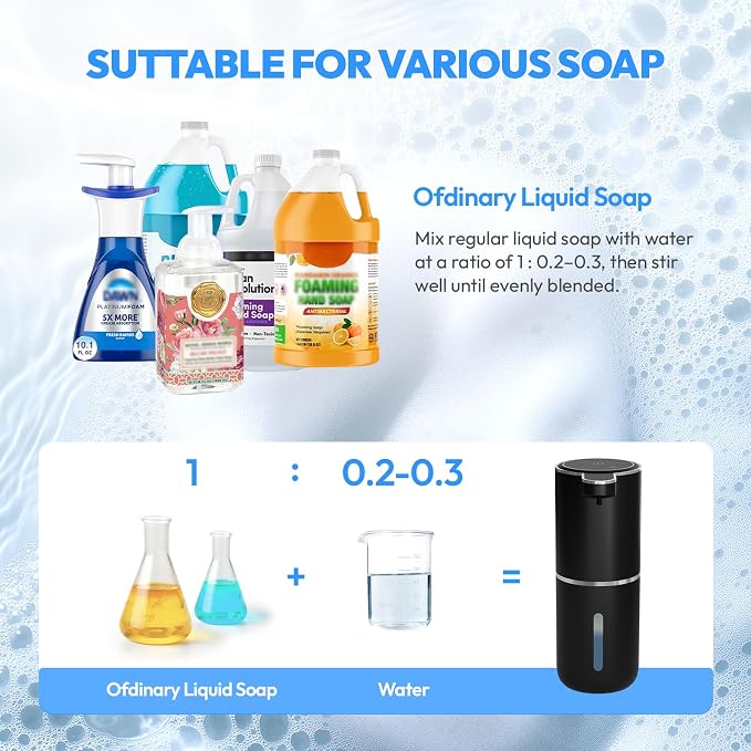 2 Pack Automatic Soap Dispenser Touchless, Liquid Hand Soap Dispenser 12.8oz - Image 5