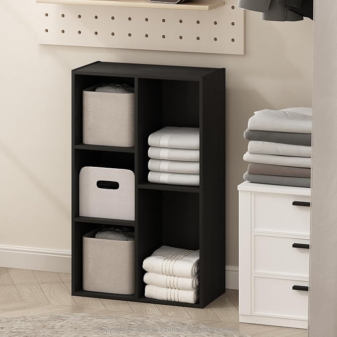 Furinno Reed Closet Organizers and Storage, 5-Cube Reversible Closet Shelves by Furinno-FitsYourSpaceFitsYourBudget