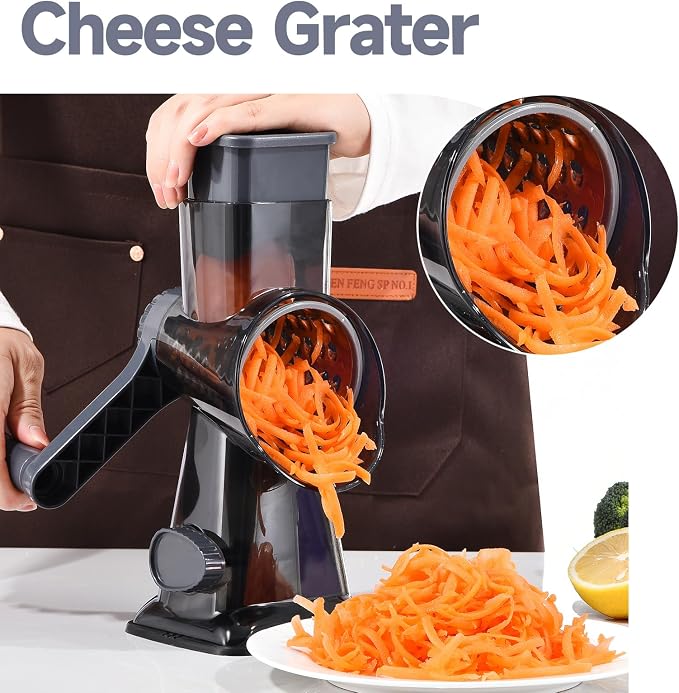 Rotary Cheese Grater with Handle Kitchen Shredder Slicer Grater Slicer Ice - Image 7
