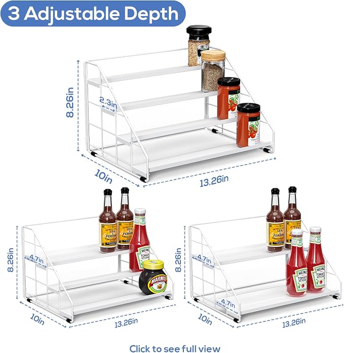 Spice Rack Organizer for Cabinet, 4 Tiered Spice Rack Organizer, Tiered - Image 2