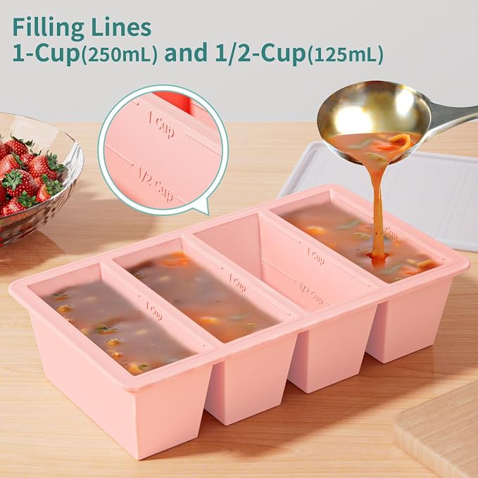 Silicone Freezer Tray for Sauce Cube: GGOW Silicone Freezing Tray for Broth - Image 4