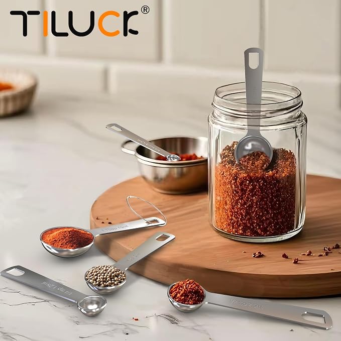 TILUCK Stainless Steel Measuring Spoons Set, Coffee Scoop Spoon, Kitchen Gadgets - Image 5