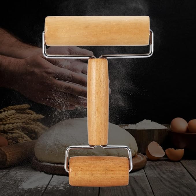 Small Rolling Pin, Pizza Dough Roller, Non Stick Wood Pastry Roller, Kitchen - Image 7