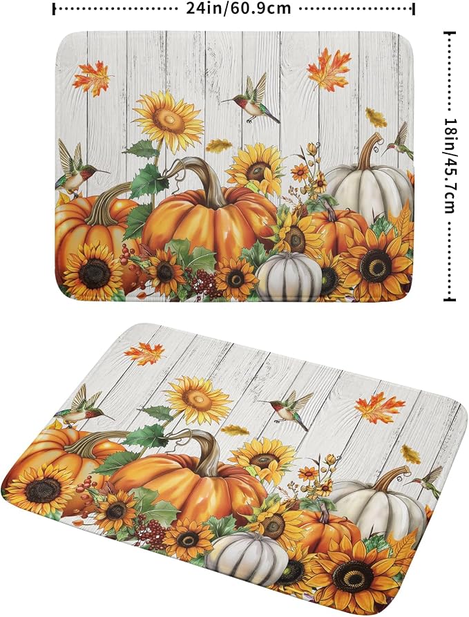 Autumn Harvest Pumpkin Dish Drying Mat - Image 2