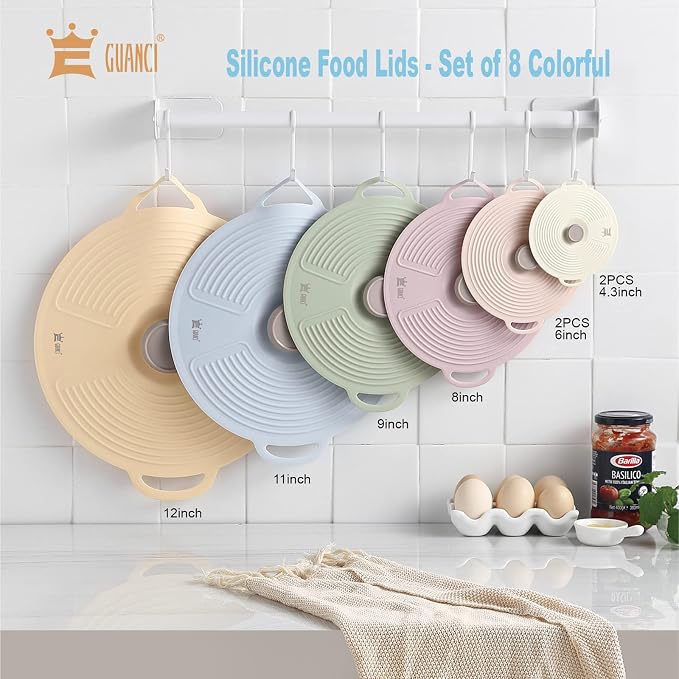 GUANCI Silicone Lids for Bowl 8 Pack, Microwave Splatter Cover - Image 2