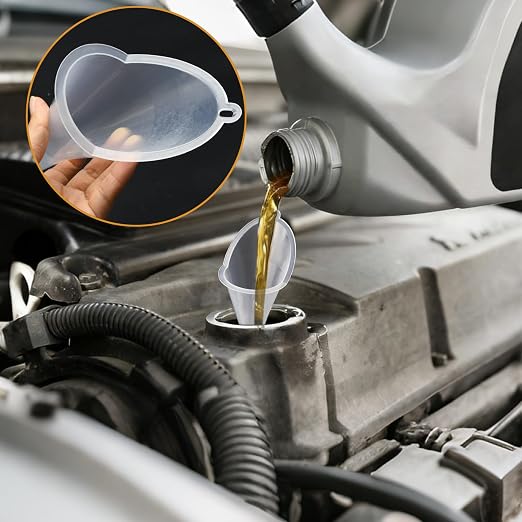 2 Pcs Long Neck Oil Funnel for Automotive, Wide Mouth Plastic Funnel, Long - Image 4