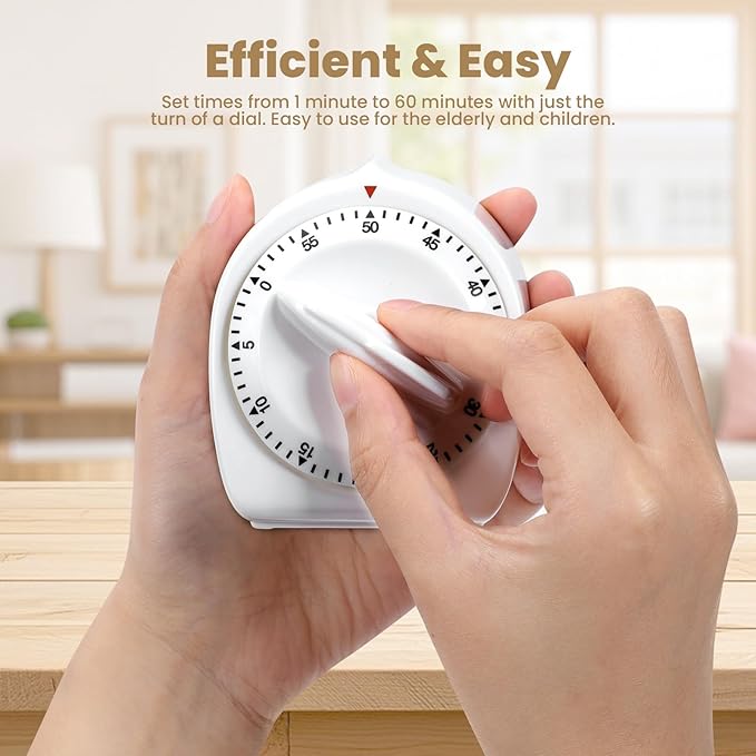 Kitchen Timers for Cooking, 60 Minute Wind Up - Image 5