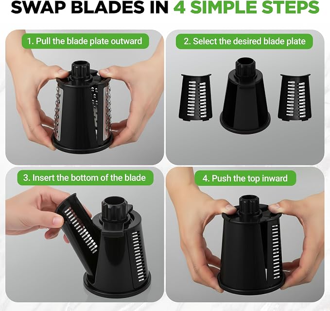 NutriChef 5 in 1 Cheese Grater & Shredder | 5 Different Blades - Image 3