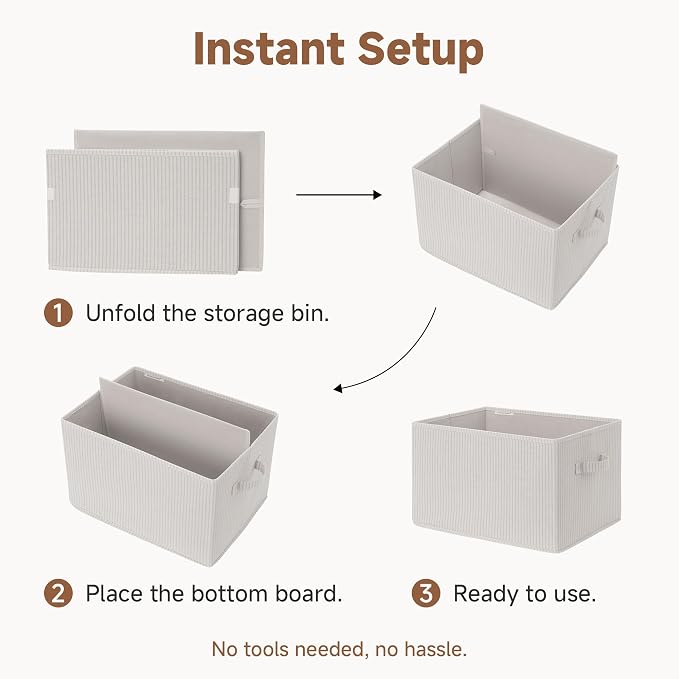 StorageWorks Foldable Shelf Organizer Bins, Closet Storage Baskets - Image 7