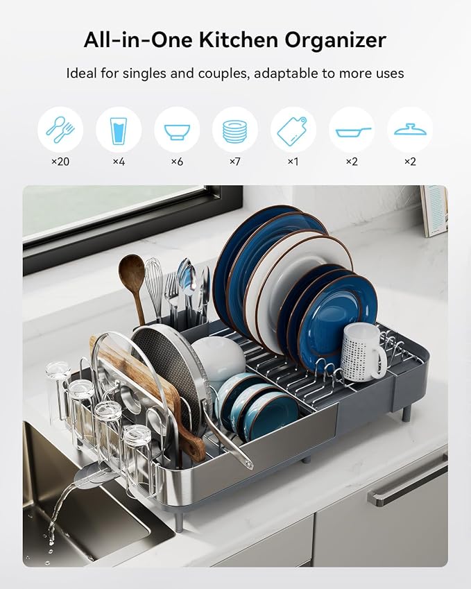SUNLY Expandable Dish Drying Rack, Versatile Brackets - Image 2