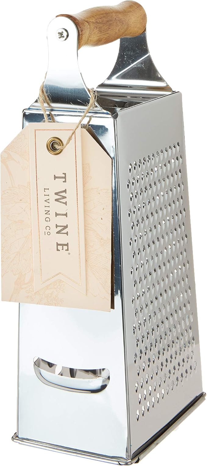 Twine Acacia Wood Handled Cheese Grater, Stainless Steel Grater, Citrus Zester - Image 9