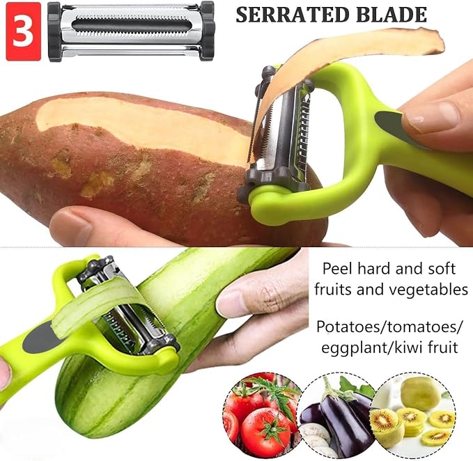 Razor-Sharp​ 4 In 1 Veggie Peelers - Image 3