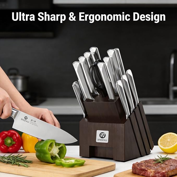 imarku Knife Set, Ultra Sharp Kitchen Knife Set - Image 4