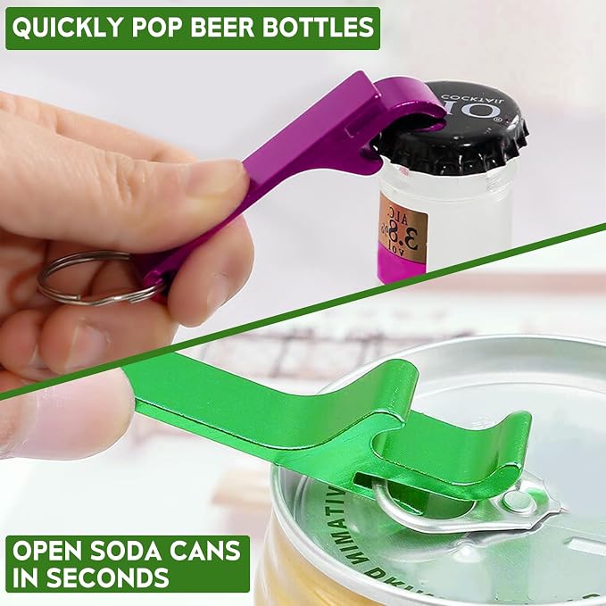 6 Pack Bottle Opener Keychain Set, Colorful Aluminum Alloy Beer Bottle Openers - Image 3