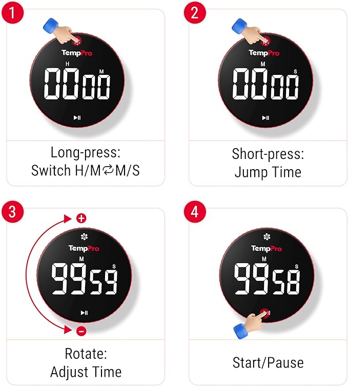 TempPro 99-Hour Digital Kitchen Timer - Image 3