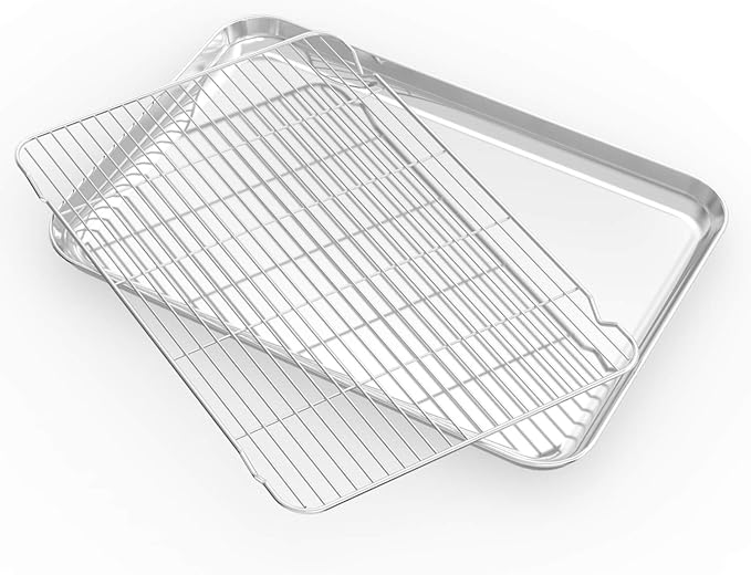 Baking Sheet with Cooling Rack and Silicone Baking Mat, 20 Inch Stainless Steel - Image 5