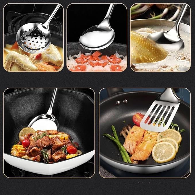 Stainless Steel Cooking Utensils Set, Wok Utensils Set Include Wok Ladle - Image 5