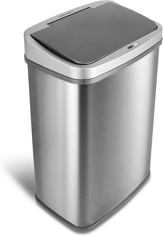 Ninestars DZT-50-28BR Automatic Touchless Motion Sensor Rectangular Trash Can by NINESTARS