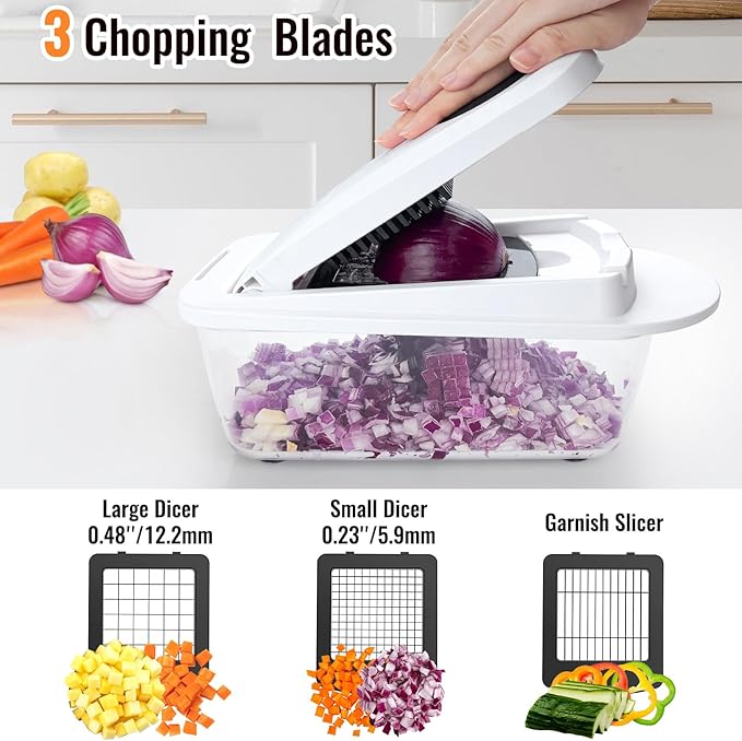 12 Blade All-in-1 Vegetable Chopper Mandoline Slicer - Image 4