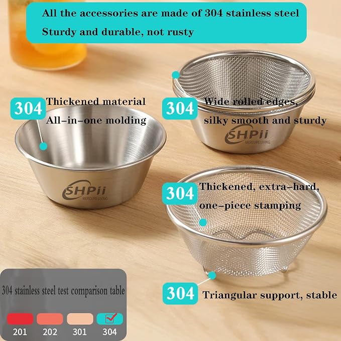 2 Piece Mini 304 Stainless Steel Colander - Image 3