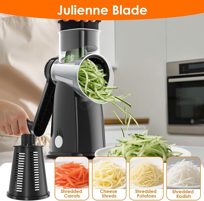 MealHelper 5 Blade Rotary Cheese Grater and Vegetable Chopper - Image 2