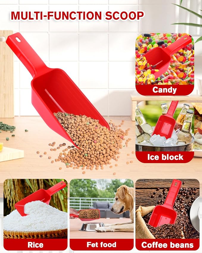 2 Cup Dog Food Scoop, Plastic Pet Food Scoop - Image 5