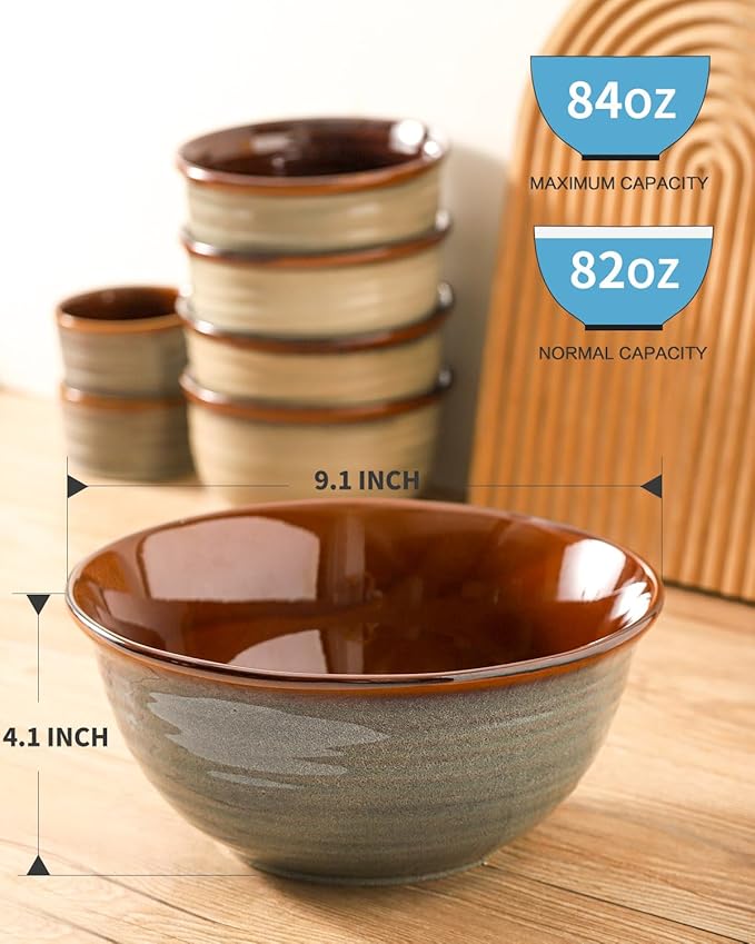 Hasense Serving Bowls, 84 Ounce Ceramic Serving Dishes - Image 3