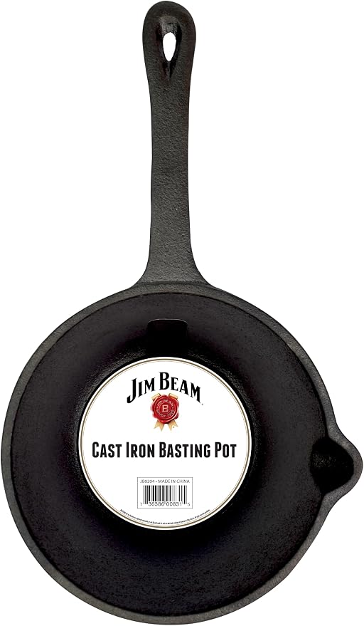 Jim Beam JB0204 Pre-Seasoned Heavy Duty Construction Cast Iron Basting Pot - Image 2