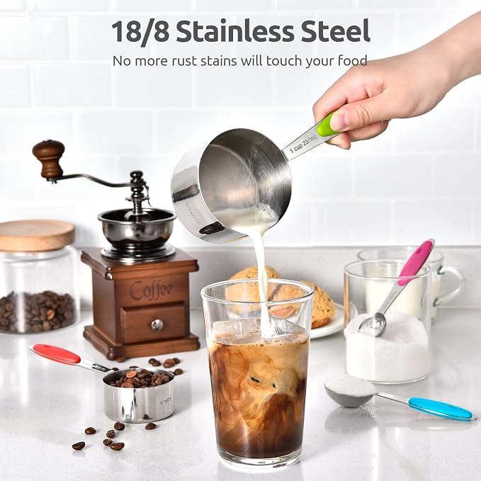 Measuring Cups : U-Taste 18/8 Stainless Steel Measuring Cups and Spoons Set of - Image 3