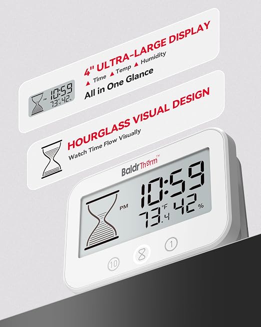 Baldrtherm Digital Timer, Works as a Countdown Timer, Real-time Clock, - Image 2