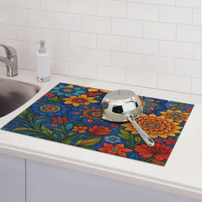Colorful Mandala Dish Drying Mats - Image 7