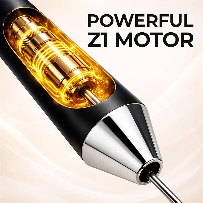Zulay Kitchen Metal Rechargeable Milk Frother, 3 Whisk Attachments Handheld - Image 5