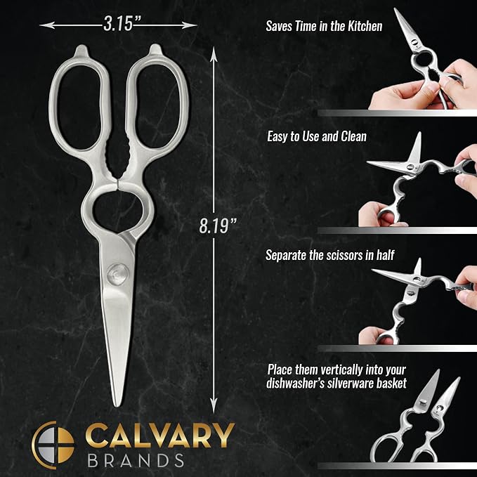 Kitchen Scissors for Food | Professional Chef Endorsed | Kitchen Shears Heavy - Image 6