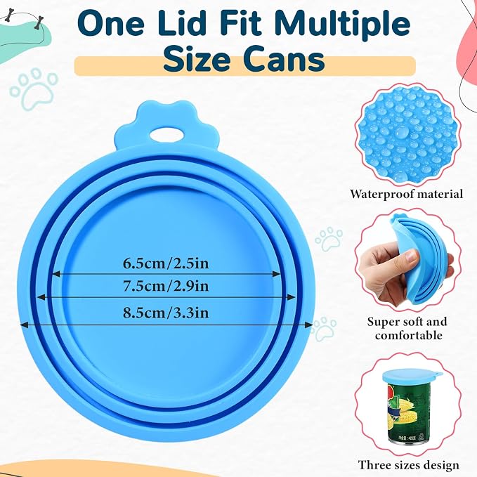 Uiifan Cat Food Lid Cat Food Can Covers Lids 8 Pcs Pet Can Supplies Set 5 - Image 3