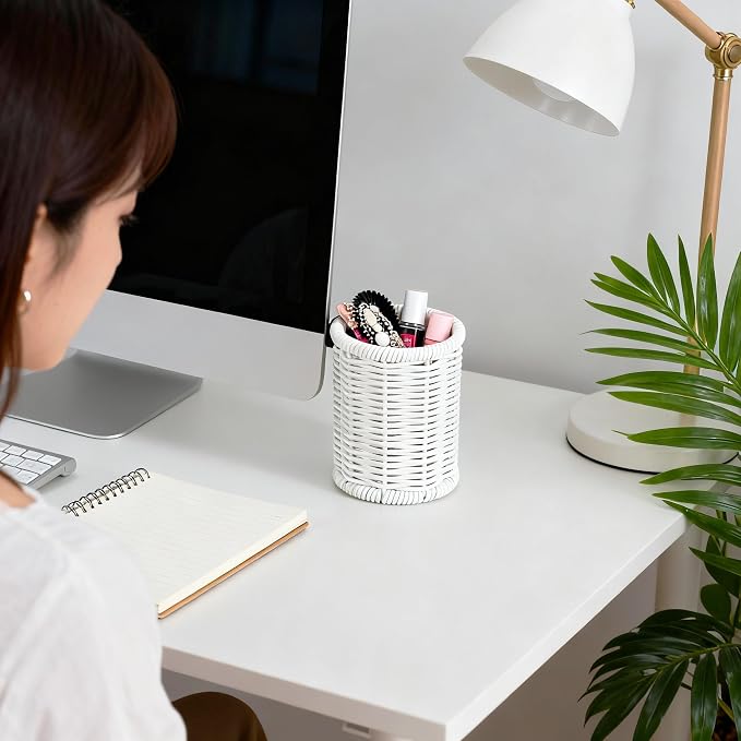 Rattan Jars, Rattan Desk Organizer, Bathroom Essentials Accessories Decor - Image 3