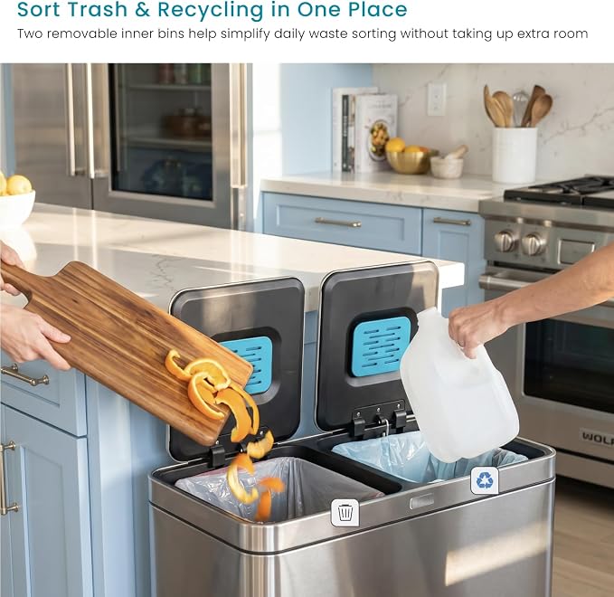 Home Zone Living 16 Gallon Kitchen Trash Can - Image 3