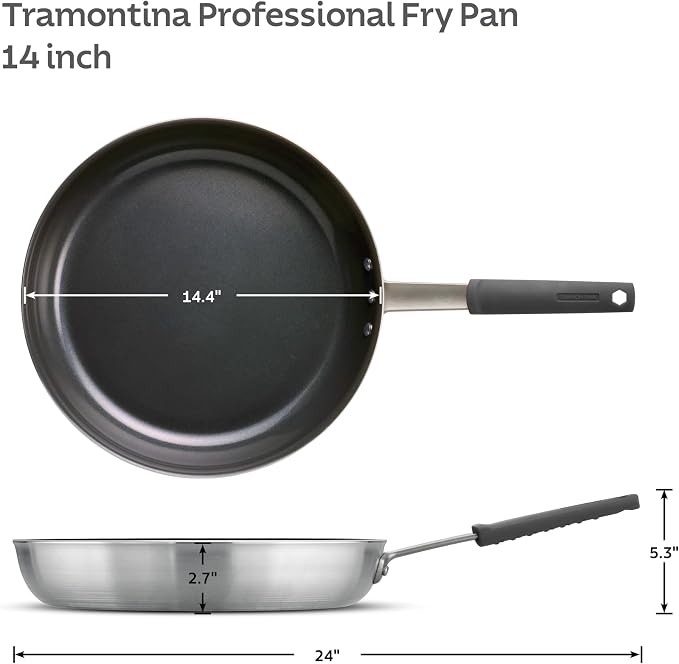 Tramontina Professional 14-Inch Non Stick Extra Large Frying Pan, Heavy-Gauge - Image 3