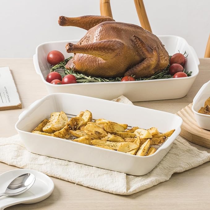 HOMBENE 1.2 QT Ceramic Baking Dish, Lasagna Pan - Image 7