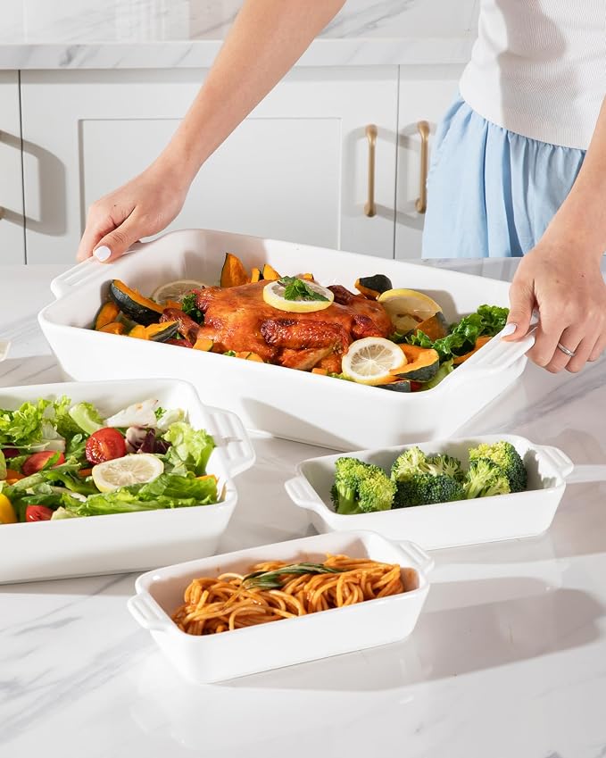 Sweejar Ceramic Bakeware Set of 4, Casserole Dishes - Image 6