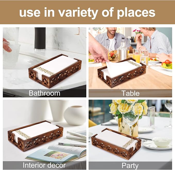Rustic Wood Paper Towel Holder for Bathroom & Kitchen - Image 4