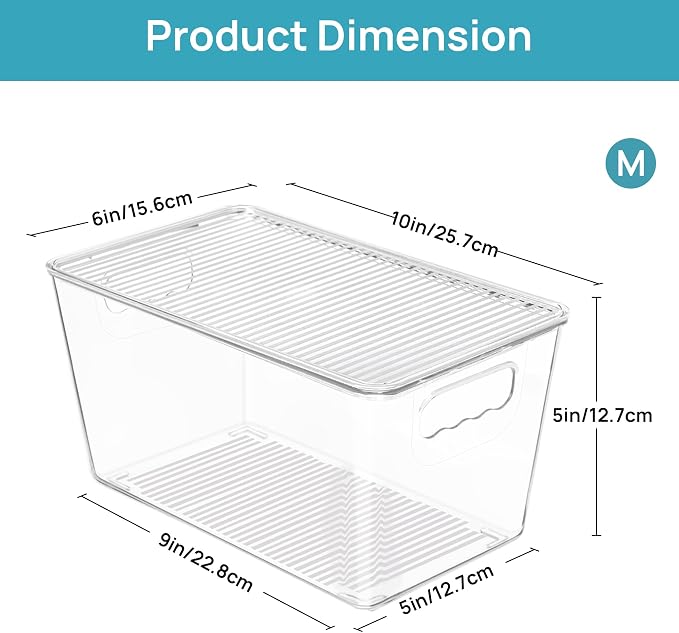 Vtopmart 12 Pack Clear Stackable Storage Bins - Image 2